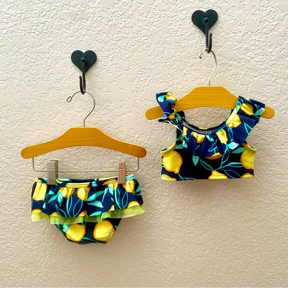 Cat & Jack Ruffle Trim Lemon Bikini Set - Size 12m
